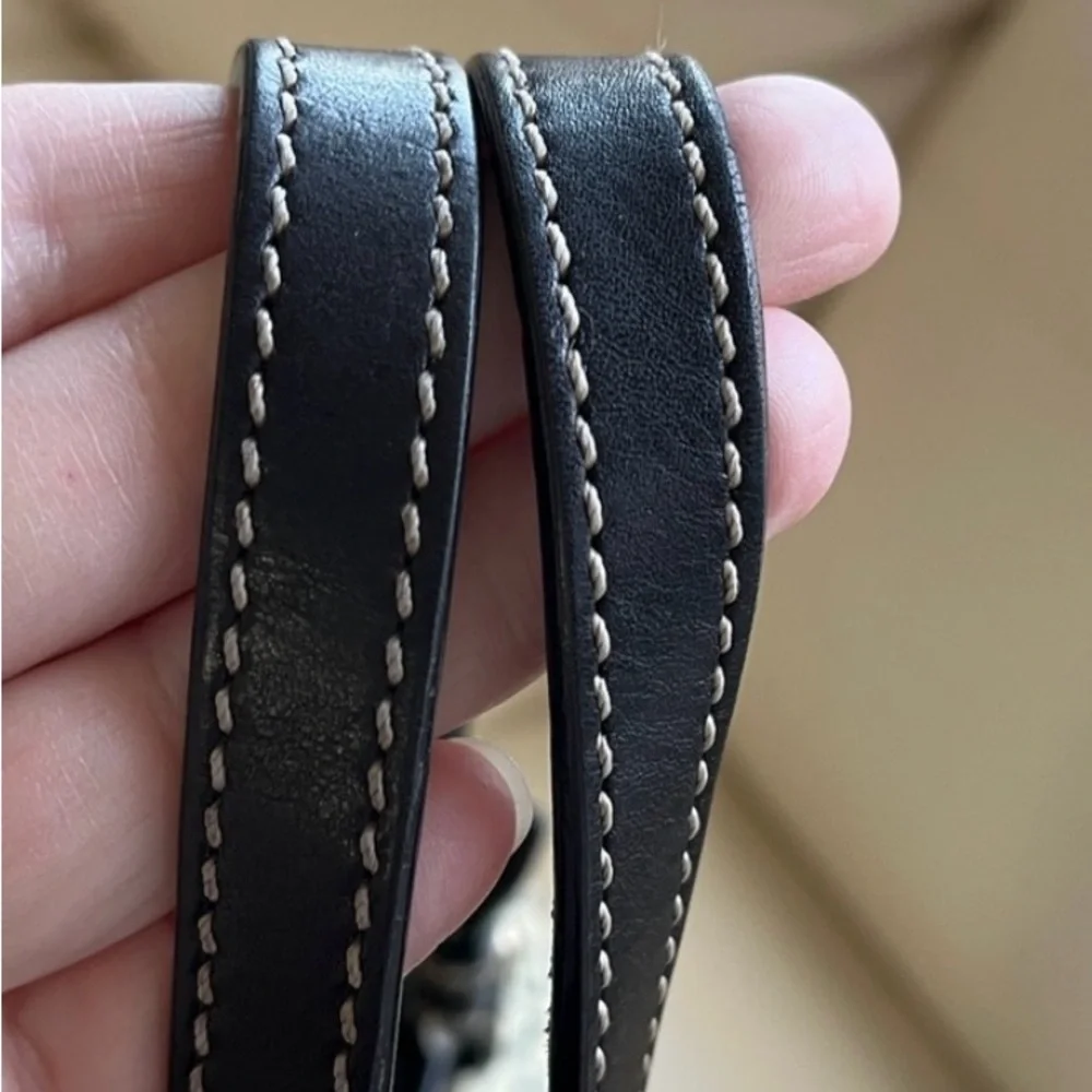 Dooney & Bourke Black and Cream Logo Tote - Picture 3 of 15